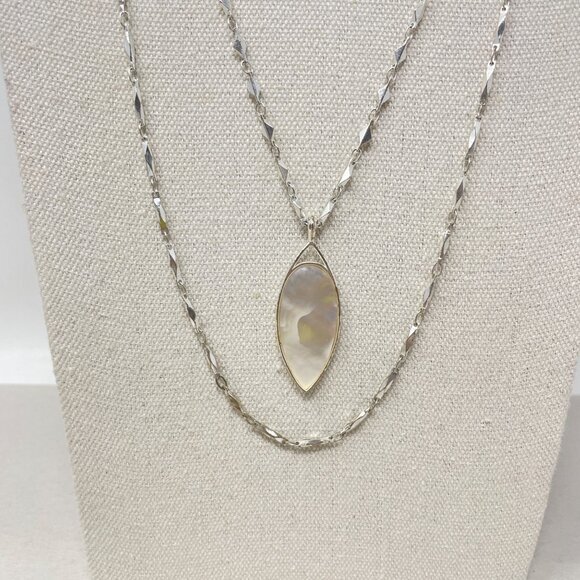 Stella & Dot Aurelia Mother Of‎ Pearl Necklace Set Convertible Reversible - Picture 2 of 11